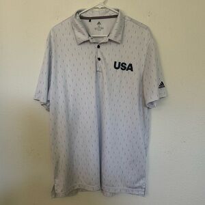 Adidas White USA Polo XL